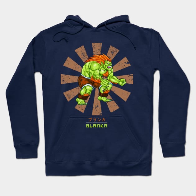 Blanka Street Fighter Retro Japanese Hoodie by Nova5